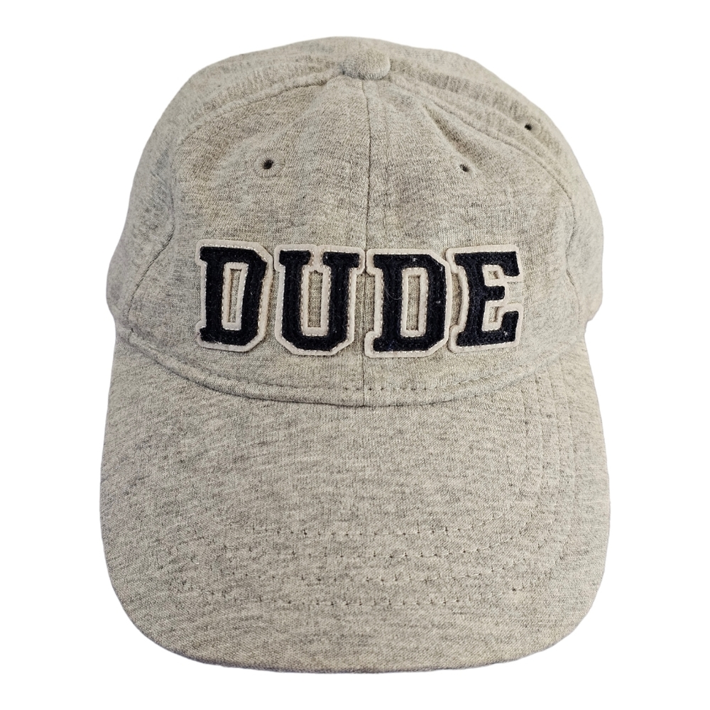 Carter's DUDE Gray Baseball Ball Hat Cap Toddler 2t-4t Adjustable Strapback‎